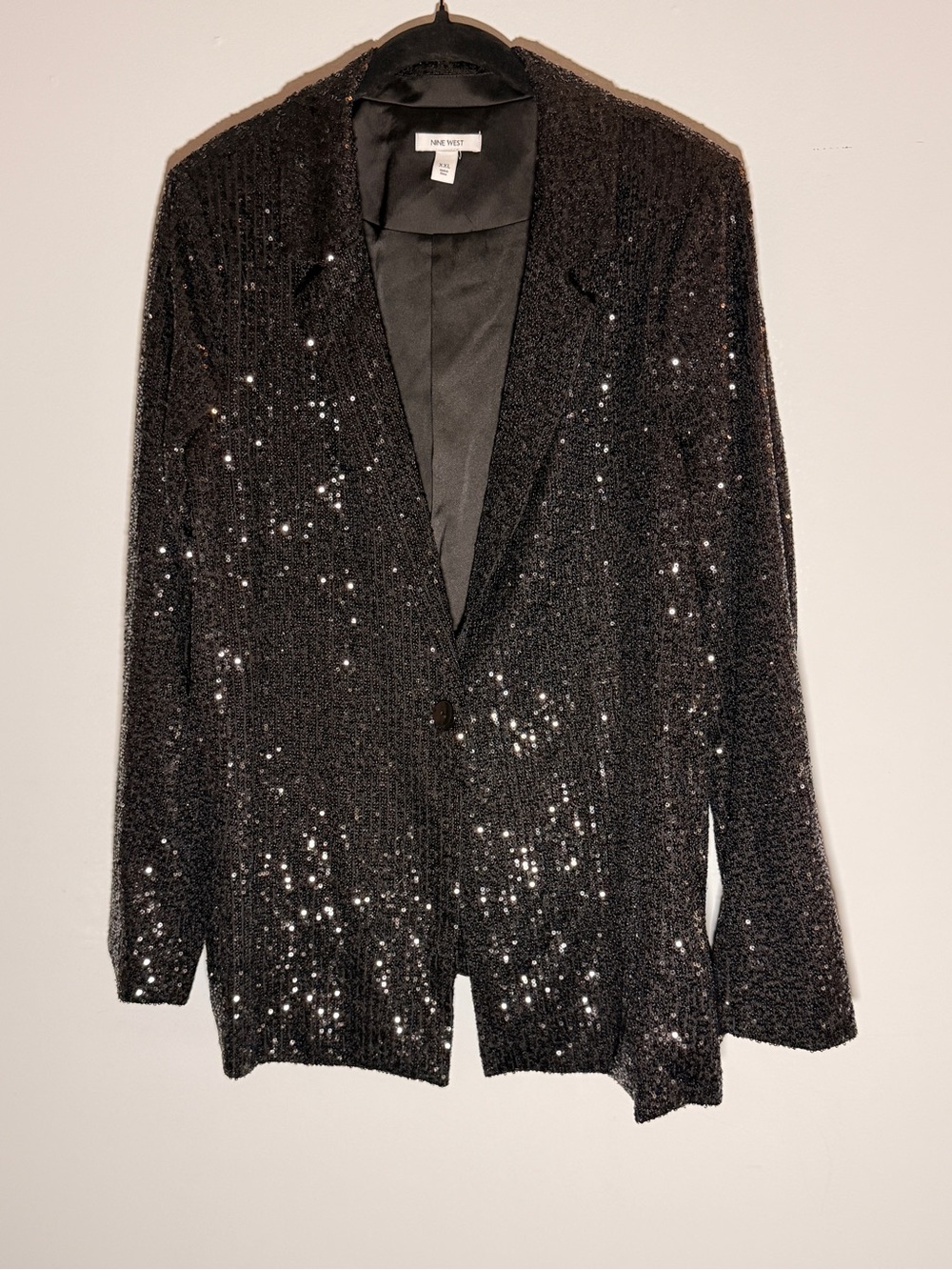 Nine West Black Sequined Blazer Jacket